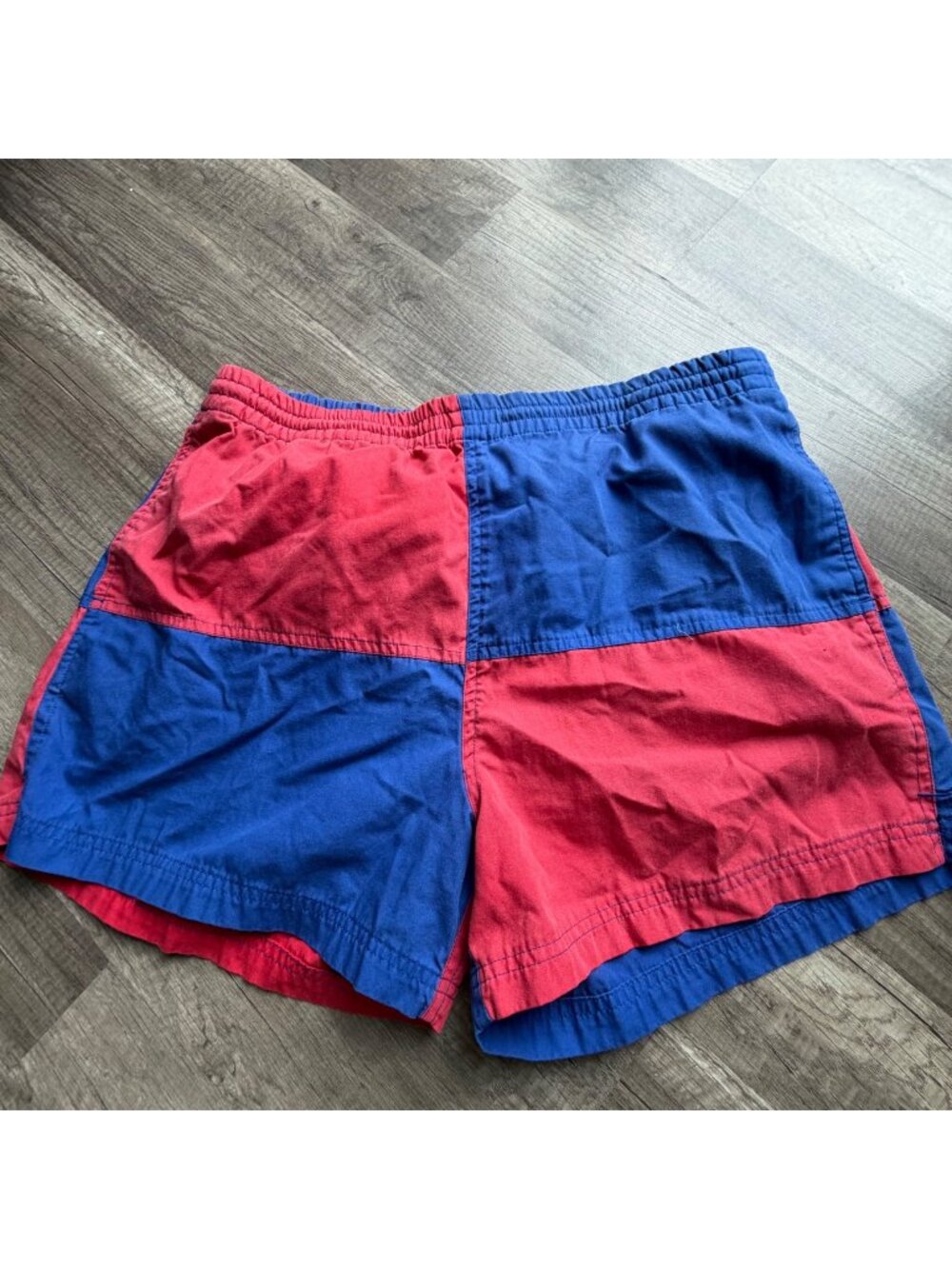 Vintage Athletic Works Red & Blue Mens Swim Trunks Size M